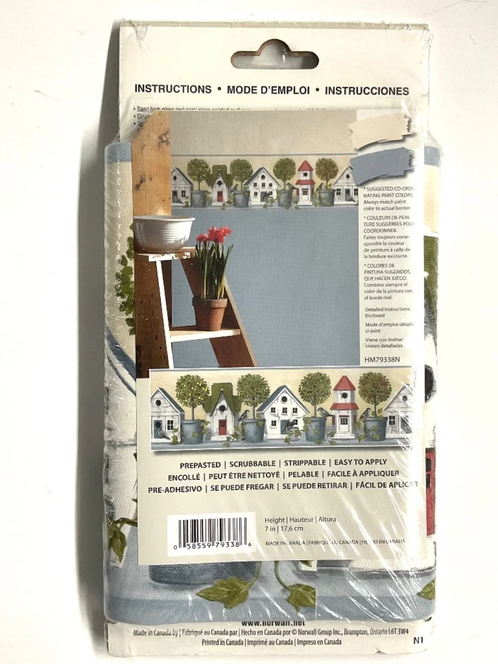 Norwall wallpaper border, Birdhouses.  7” X 5yards (15 feet)